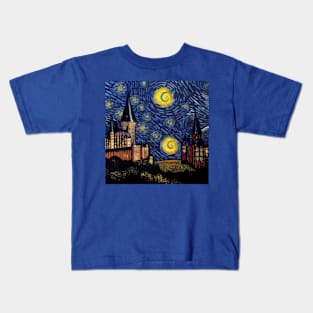 Starry Night Wizarding School Van Gogh Kids T-Shirt